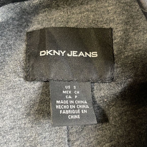 DKNY Black Faux Leather Moto Jacket Sz S PERFECT - Picture 5 of 6